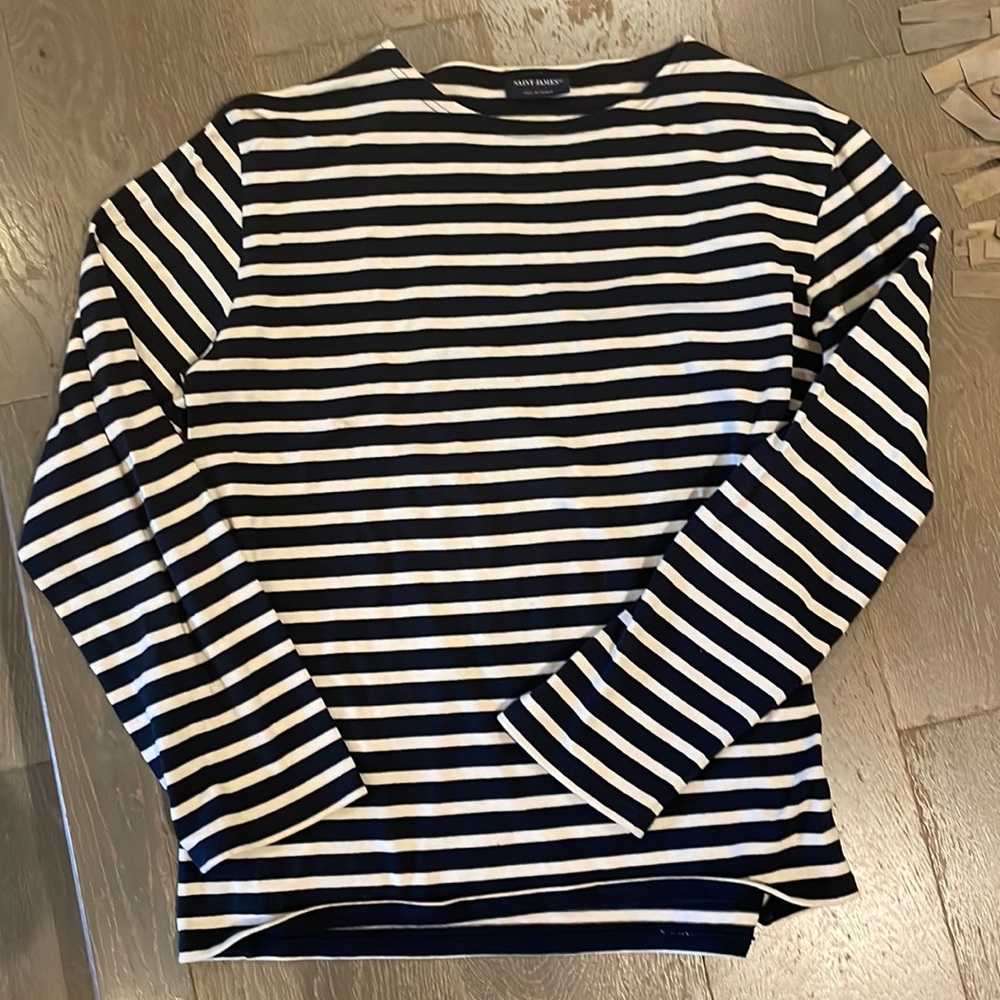 Saint James navy blue stripped long sleeve top